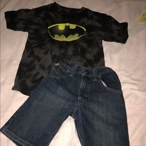 Boy’s Blue Jean Shorts And Batman T-Shirt!